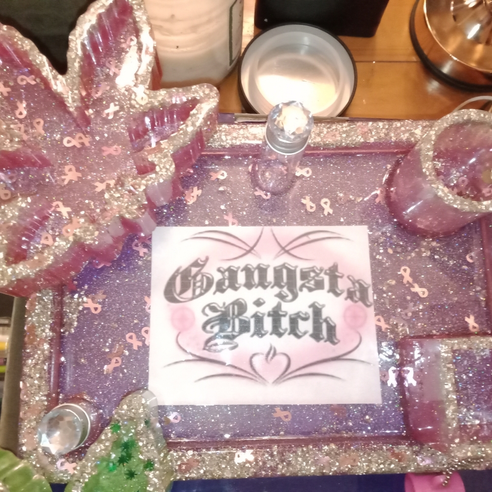 Pink Gangsta Bitch Rolling Tray